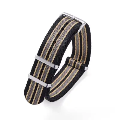 Black&Khaki&Grey Nylon Strap